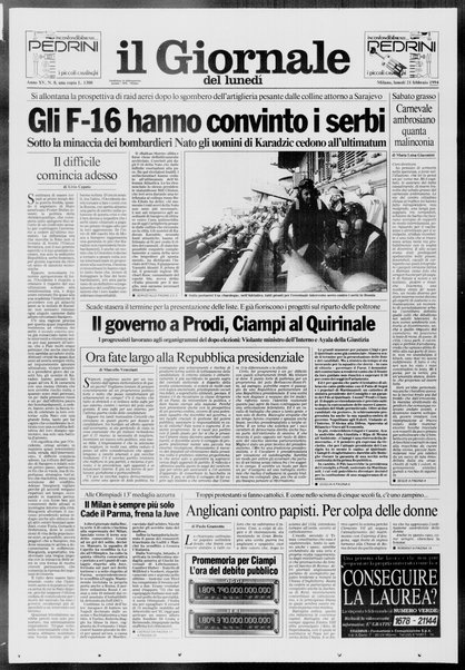 Il giornale del lunedi